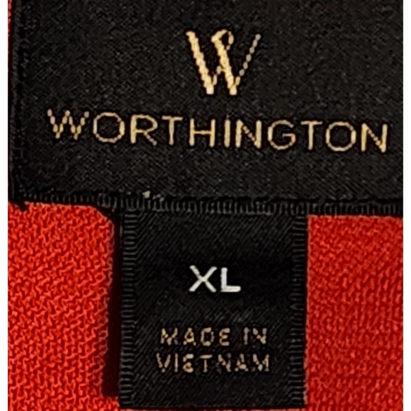 NWT Worthington Women's Top Long Batwing Sleeves Fiery Red Bespeckled Size XL - Picture 10 of 11
